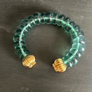 Green and Gold Tory Burch Cuff Bracelett